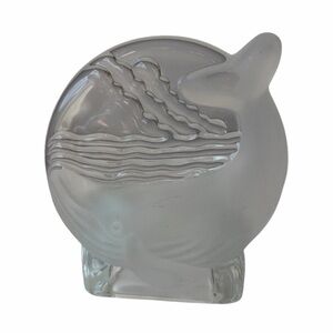 Partylite Vintage Whale Tealight Votive Candle Holder Clear and Frosted Glass